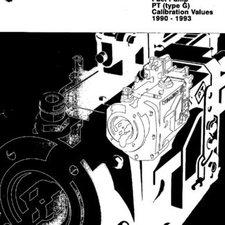 1990-1993 Cummins PT Fuel Injection Pump Calibration Values
