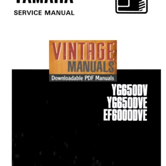 Yamaha YG650DV EF6000DVE Generator Service Manual