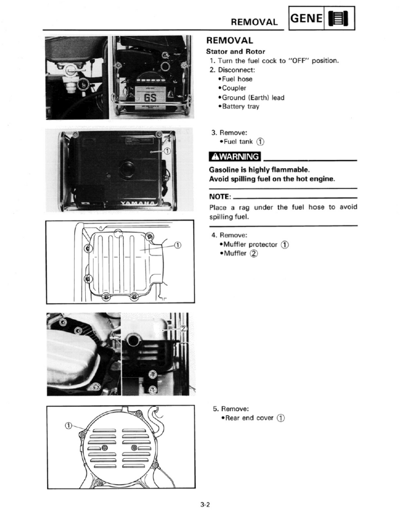 Yamaha YG650DV YG650DVE EF6000DVE service manual sample page